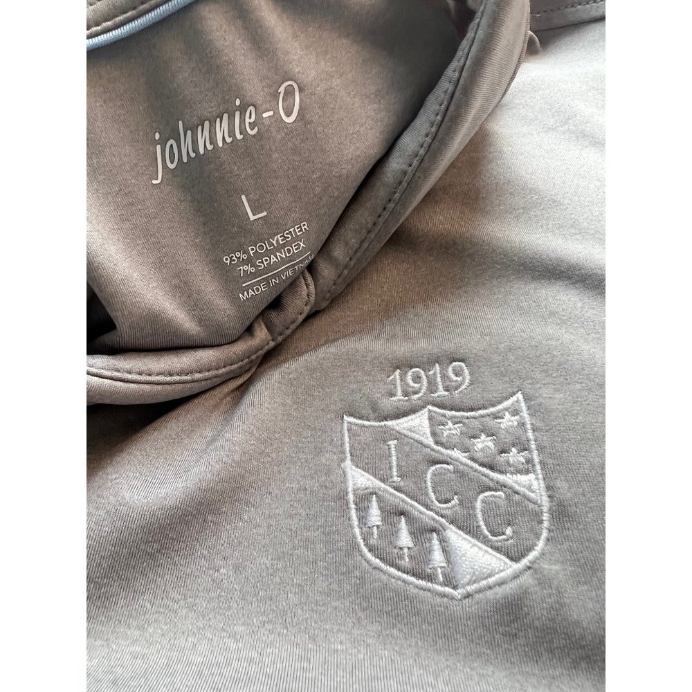 Johnnie O Men Golf Polo Shirt Polyester Spandex Gray Stretch Large L